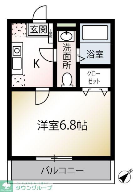 MQUARTO湘南海岸公園I(1K/2階)の間取り写真