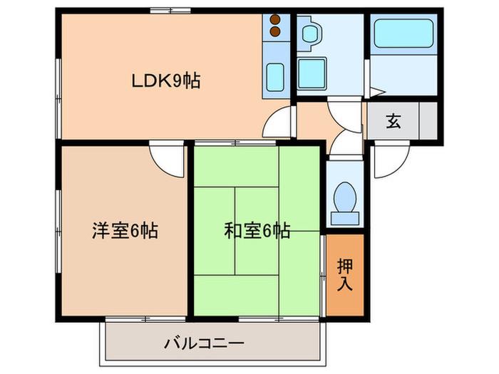 エンゼルクローバー(2LDK/2階)の間取り写真