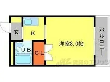 シャルムハイツ小野原(1K/1階)の間取り写真