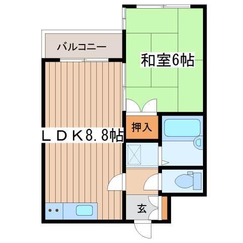 プレサント琴似1-3(1LDK/4階)の間取り写真