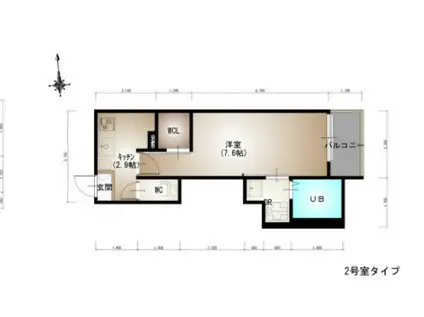 REGALESTーS 宇品御幸(1K/1階)の間取り写真