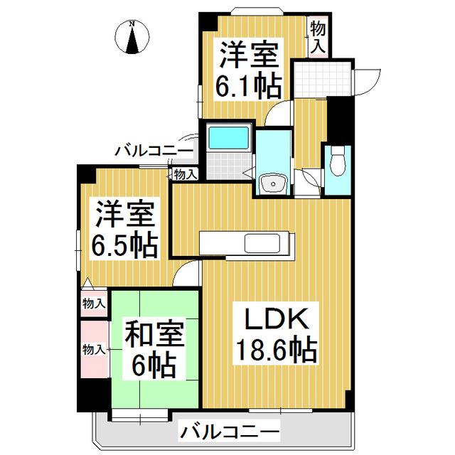 メゾンドール吉栄(3LDK/3階)の間取り写真