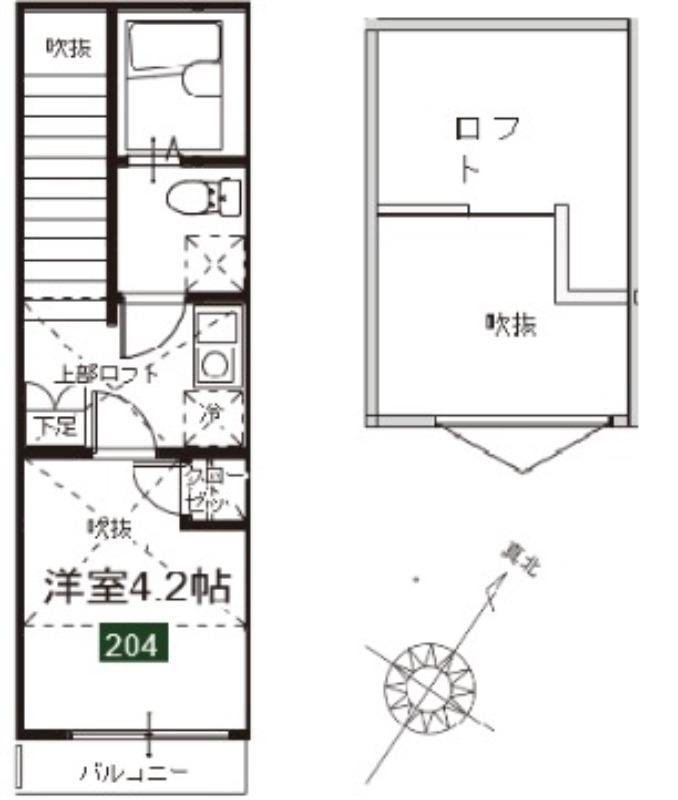 MELDIA大森(1K/2階)の間取り写真