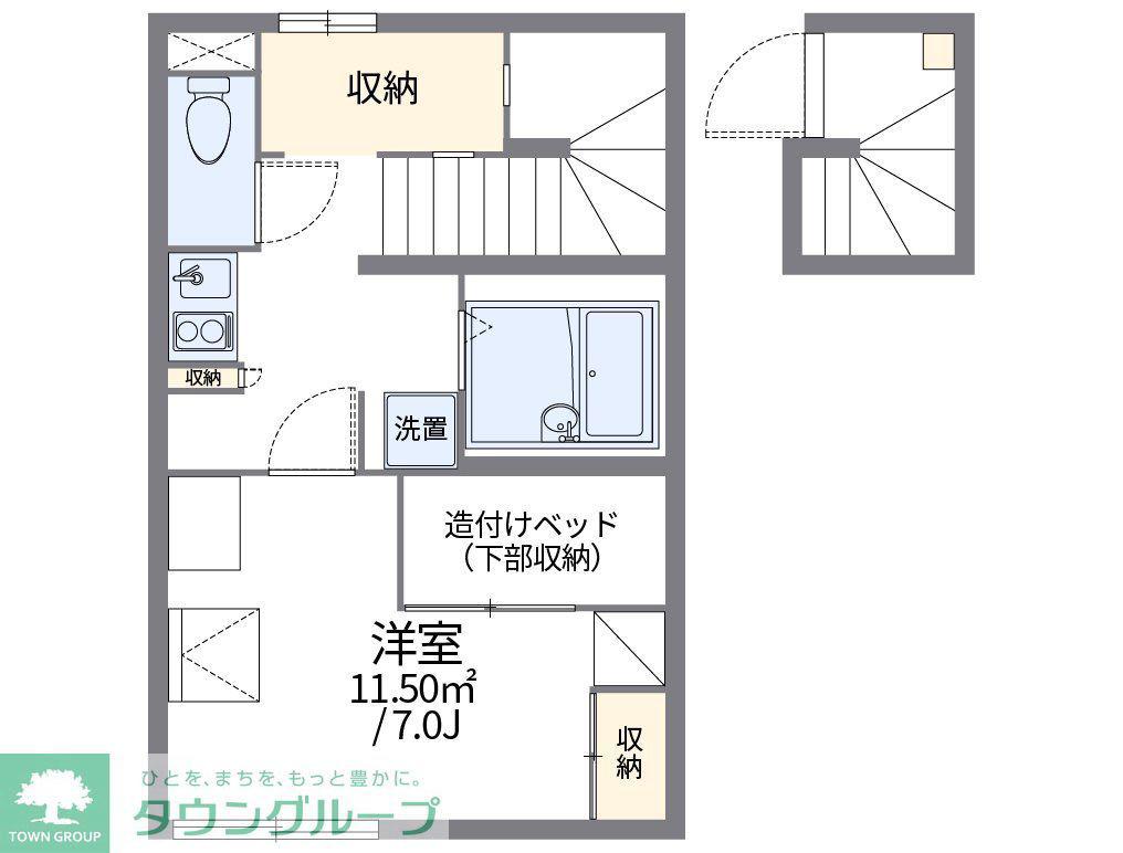 レオパレスフラッツイン(1K/2階)の間取り写真