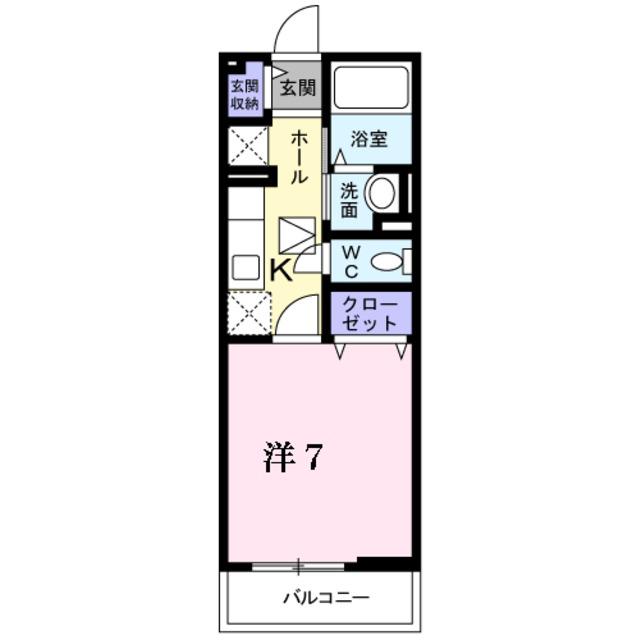 コメンサール(1K/1階)の間取り写真