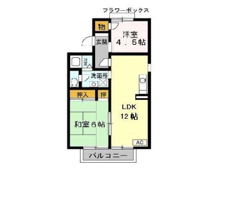 メゾンクレール参番館(2LDK/2階)の間取り写真