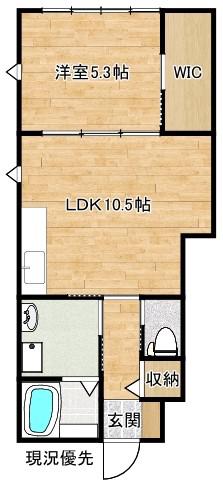 シンビオージ黒田(1LDK/1階)の間取り写真