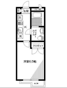 ヴェルデ下落合(1K/4階)の間取り写真