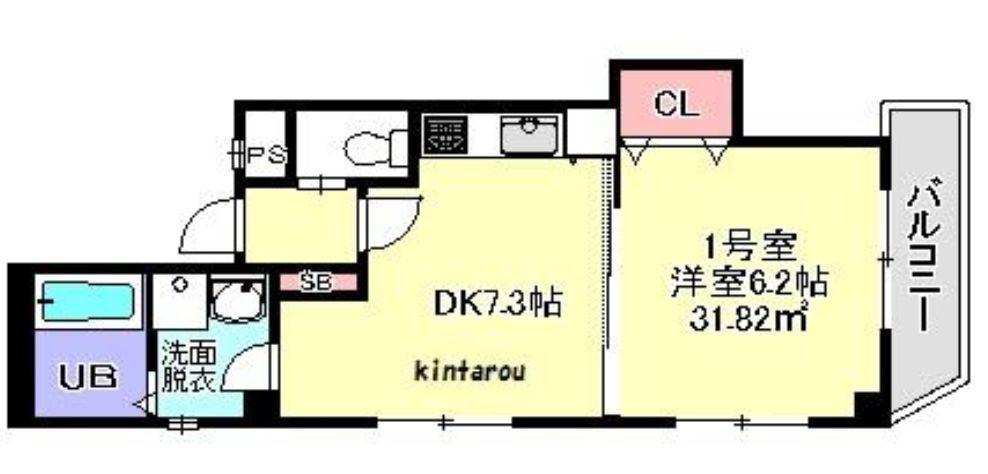 コートドール船橋(1DK/2階)の間取り写真