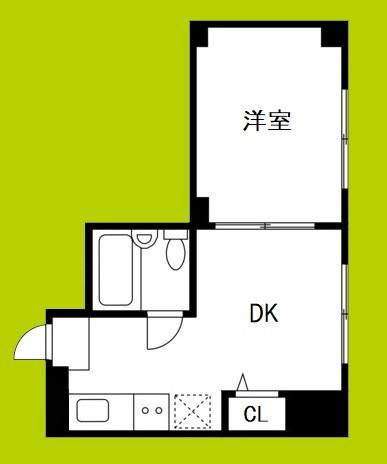 TSCUBE野里(1DK/3階)の間取り写真