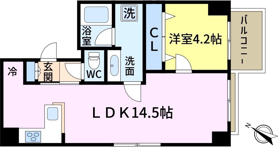 キャッスルマンション新小岩(1LDK/6階)の間取り写真