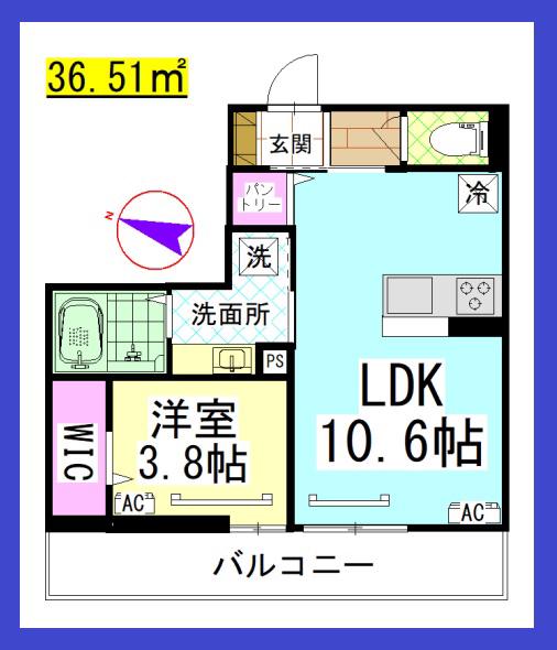 DL ゼラニウム湘南台(1LDK/1階)の間取り写真