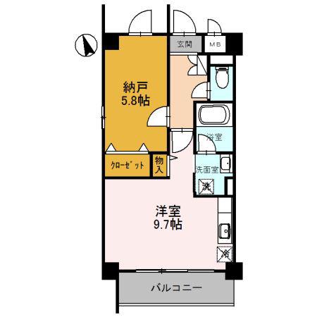 サンロード新和II(ワンルーム/1階)の間取り写真