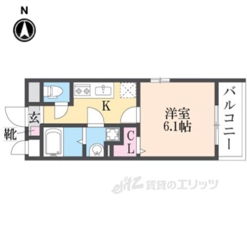 リコルテ稲野(1K/1階)の間取り写真