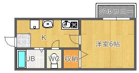 ヴォアーフィールド(1K/2階)の間取り写真
