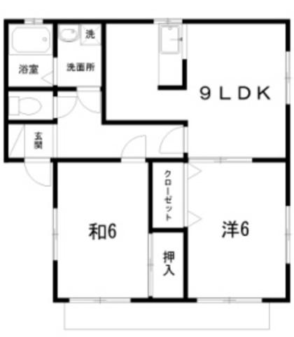 ナカツマチI号館(2LDK/2階)の間取り写真