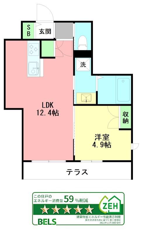 FOREST RIVER(1LDK/1階)の間取り写真