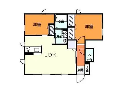 スプリングハーモニー(2LDK/1階)の間取り写真