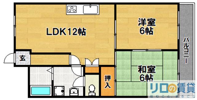 パレスサトウ(2LDK/4階)の間取り写真