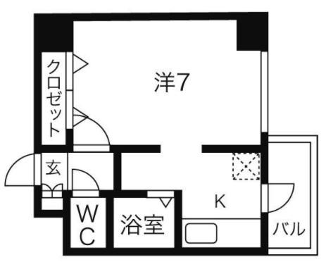 クレセント松蔭(1K/1階)の間取り写真