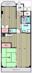 ハイツみのる(2LDK/1階)の間取り写真