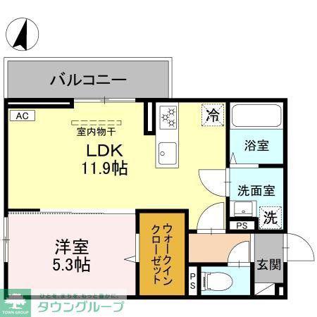 SOPHIA II B(1LDK/3階)の間取り写真