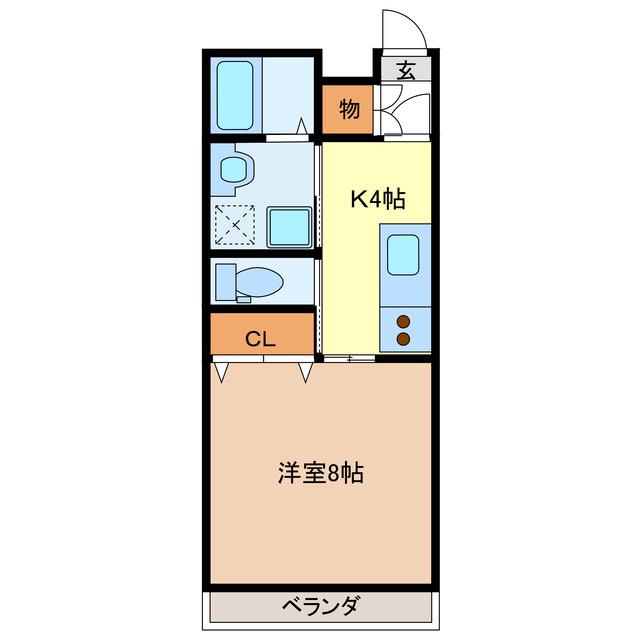 ベルフォーレ西丸之内(1K/1階)の間取り写真