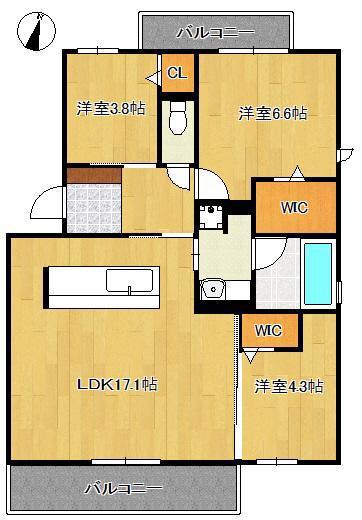 D-ROOM HILLS 泉台(3LDK/2階)の間取り写真