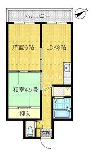 ハイツ鍛治(2LDK/5階)の間取り写真