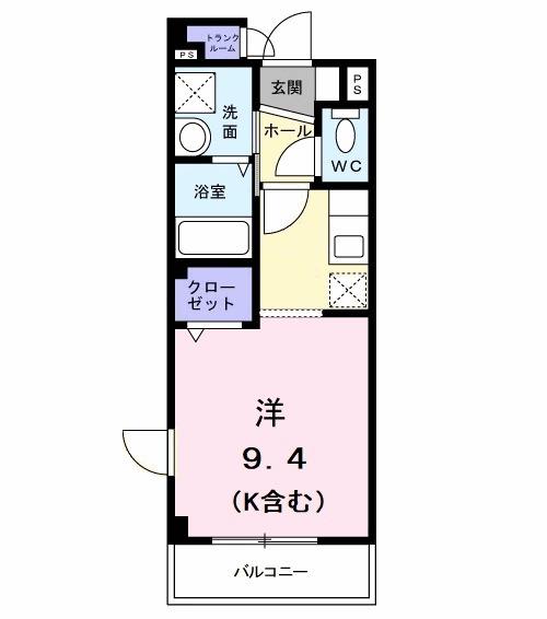 グランツ フリーデ(ワンルーム/2階)の間取り写真