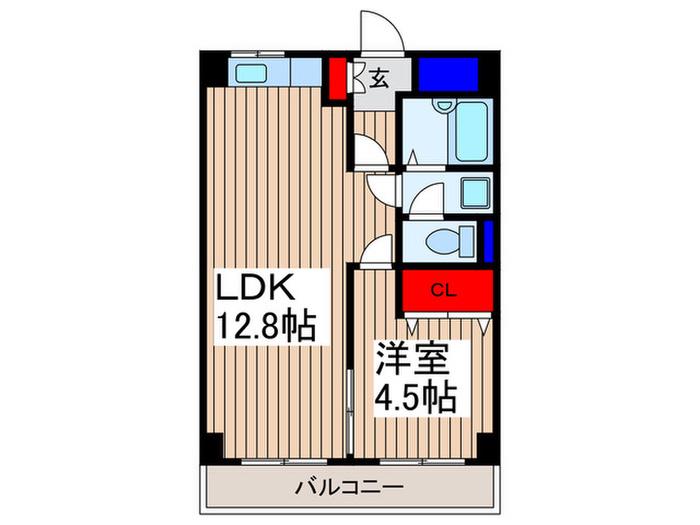 リーベンスハイム大宮(1LDK/2階)の間取り写真