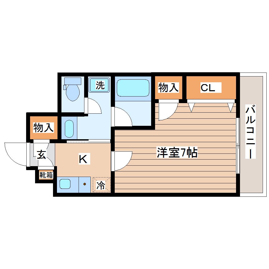 高染VII館(1K/3階)の間取り写真