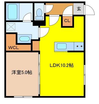 グローリア春日(1LDK/3階)の間取り写真