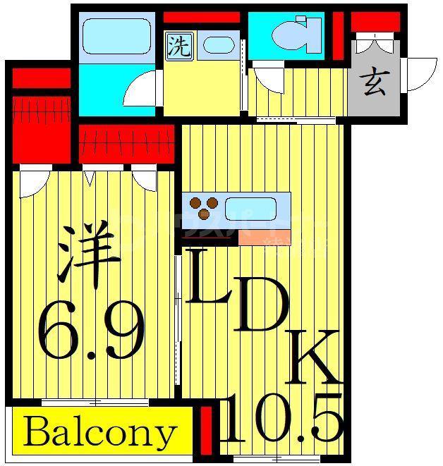 ルミエール(1LDK/3階)の間取り写真