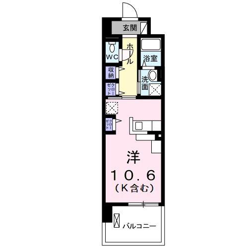 深志M.Oマンション(ワンルーム/3階)の間取り写真