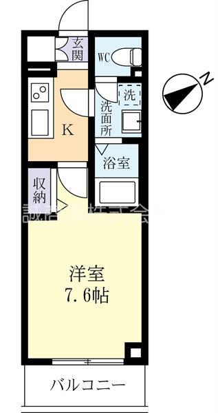 フィネストリーノ水戸南町(1K/3階)の間取り写真
