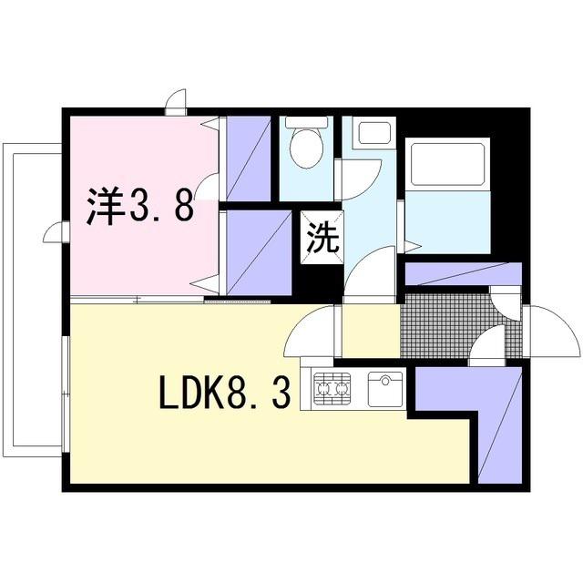 カーサ上ノ原(1LDK/1階)の間取り写真