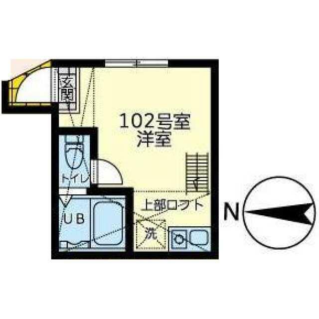 ユナイト戸塚ヴェルサイユの杜(ワンルーム/1階)の間取り写真