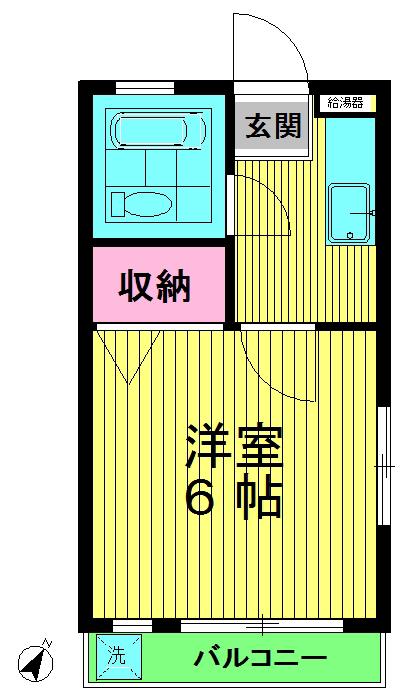 ガーデン代々木(1K/2階)の間取り写真