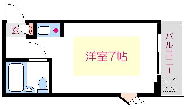 BELL GARDEN HEIGHTS(ワンルーム/5階)の間取り写真