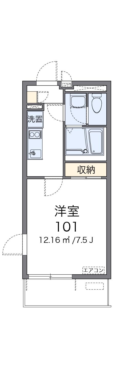 クレイノヴェリテ(1K/2階)の間取り写真