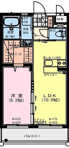 セレナイト キリシマ(1LDK/2階)の間取り写真