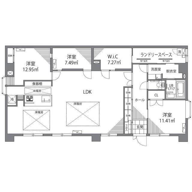 ディライト南烏山(3LDK/1階)の間取り写真