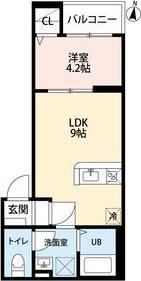 PLUM FIELD六番町(1LDK/2階)の間取り写真