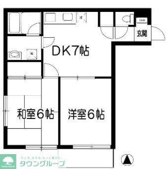 武蔵ハイツⅠ(2DK/3階)の間取り写真
