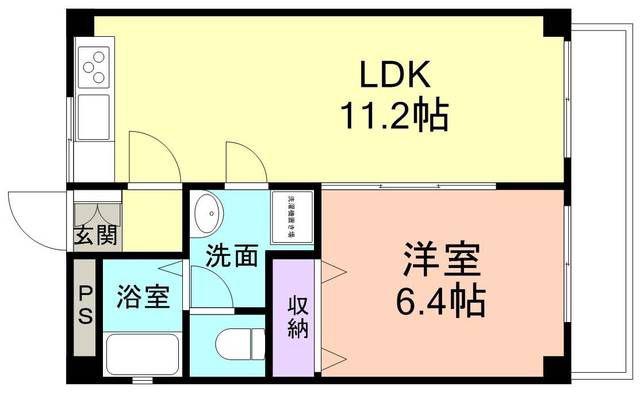 箕西マンション(1LDK/2階)の間取り写真
