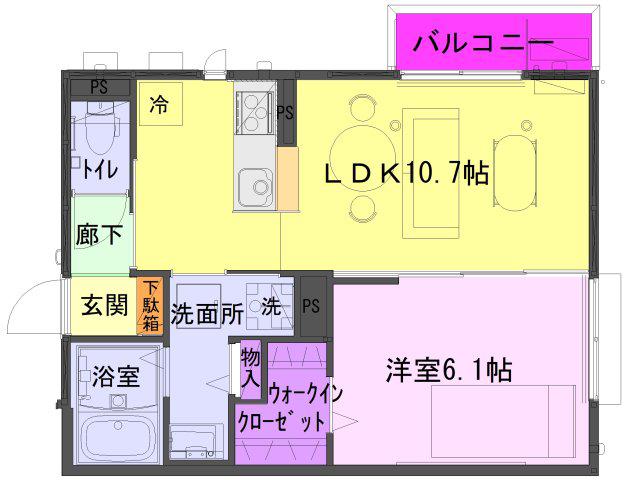 グレイス(1LDK/1階)の間取り写真
