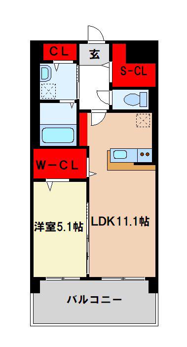 エルヴィータ(1LDK/3階)の間取り写真