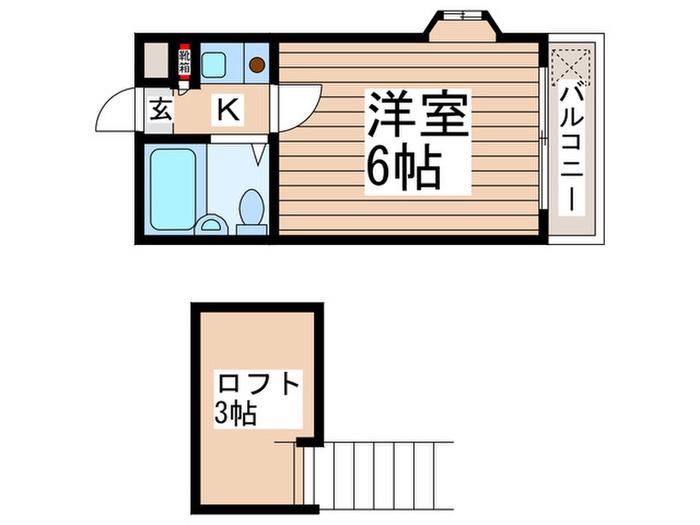 ジュネパレス榎本(1K/2階)の間取り写真
