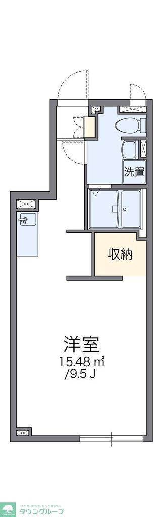 アルクリパリーザ T(ワンルーム/2階)の間取り写真